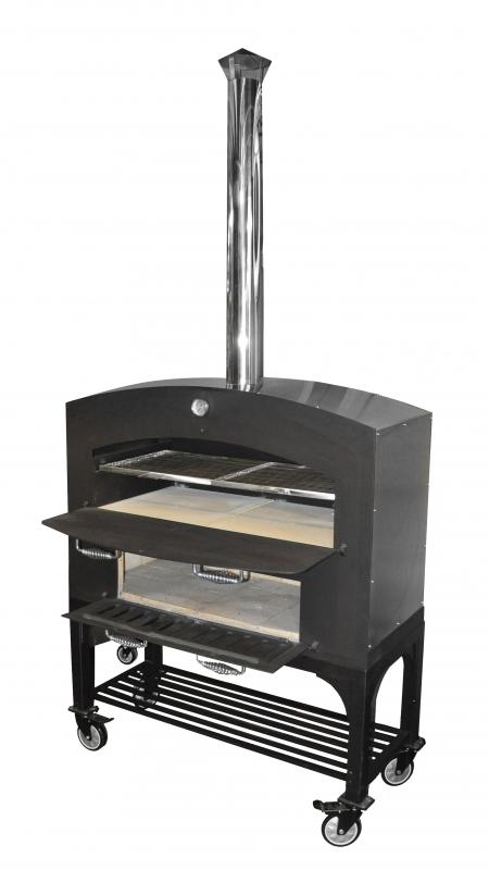 46-inch Outdoor Wood Burning Oven with Stainless Steel Oven Shelf